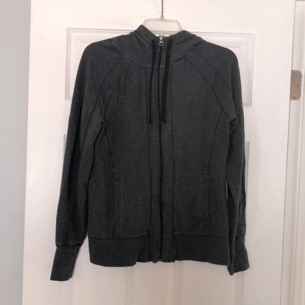 Women’s champion zip front hoodie, gray, size M, gently worn, good condition